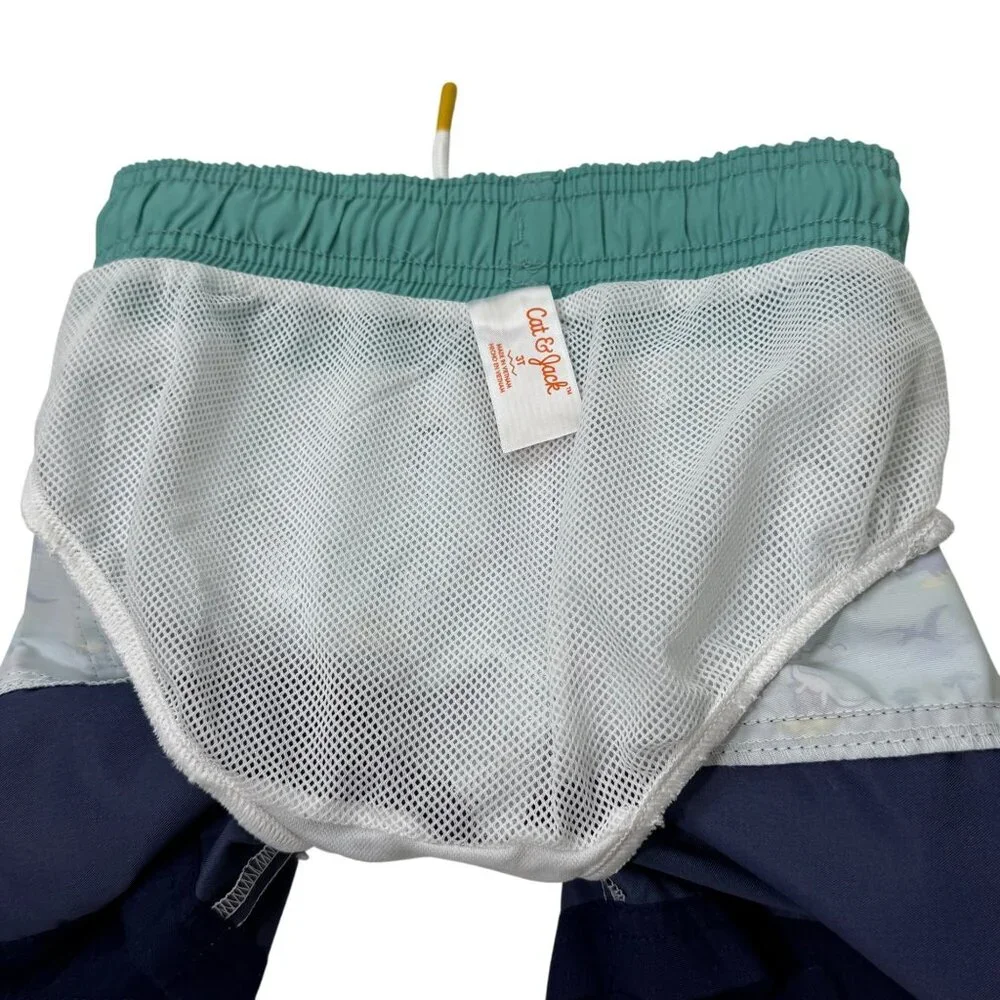 Cat & Jack Swim Trunk‎ Dinosaur Print Aqua 3T